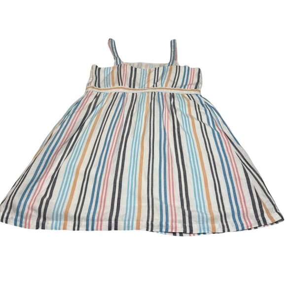 Striped Sleeveless Sundress LOFT Outlet Womens Size L Linen Blend Pockets - Picture 3 of 8